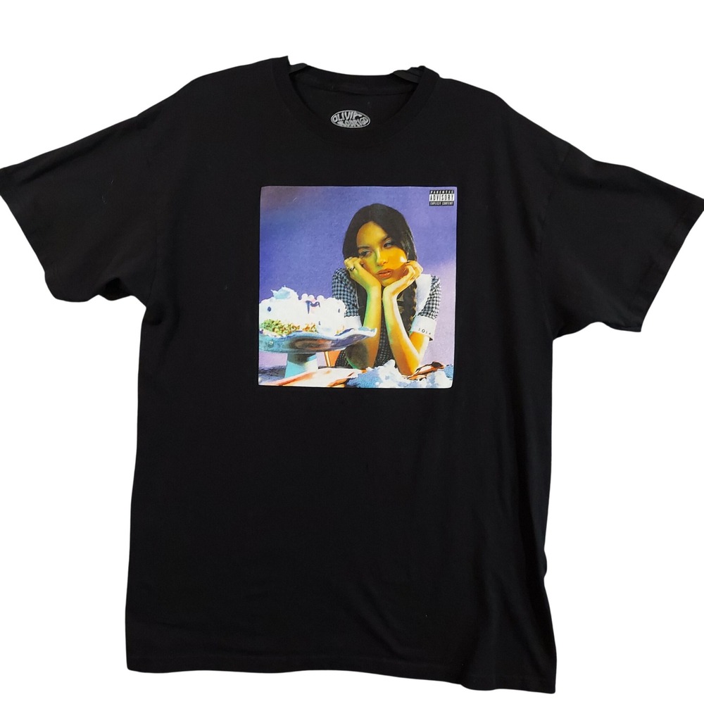 Olivia Rodrigo T-Shirt Men Large Black Sour Album Graphic Tee JT25262
